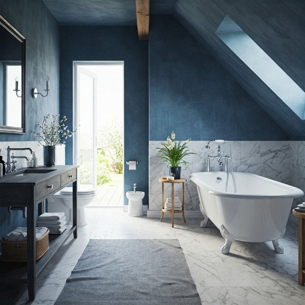 Blu Notte - Midnight Blue Limewash Wall Paint – Limewash Paint - James ...